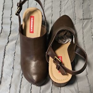 UNIONBAY Brown Mules with Adjustable Ankle Strap